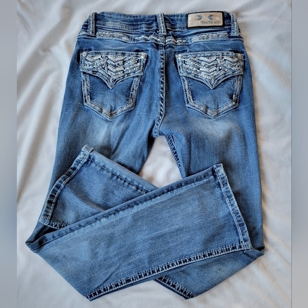 Grace in LA embellished bootcut denim jeans 27